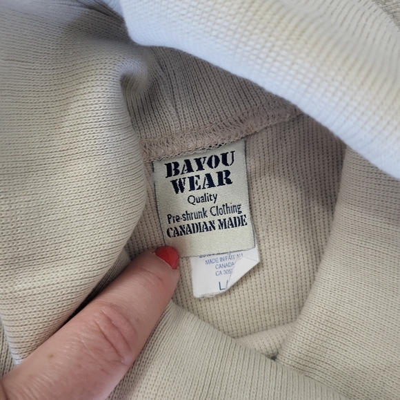 CANADIAN MADE Cotton Blend Sleeveless Turtleneck Knit Top Size Large Vin… - Picture 3 of 5